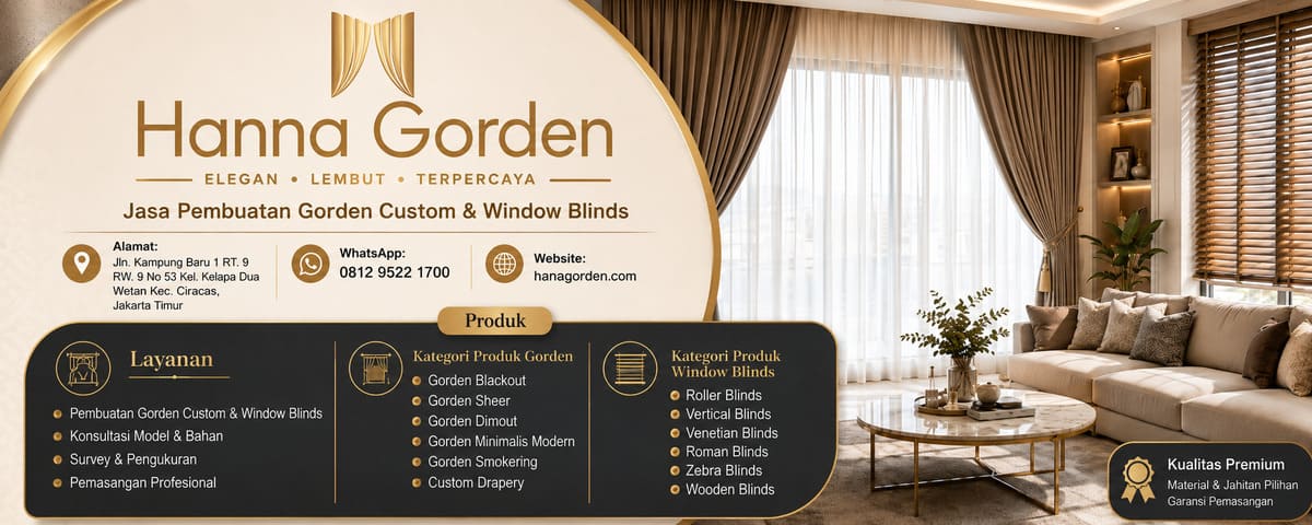 Tempat Pembuatan Gorden Custom & Window Blinds Jakarta Timur